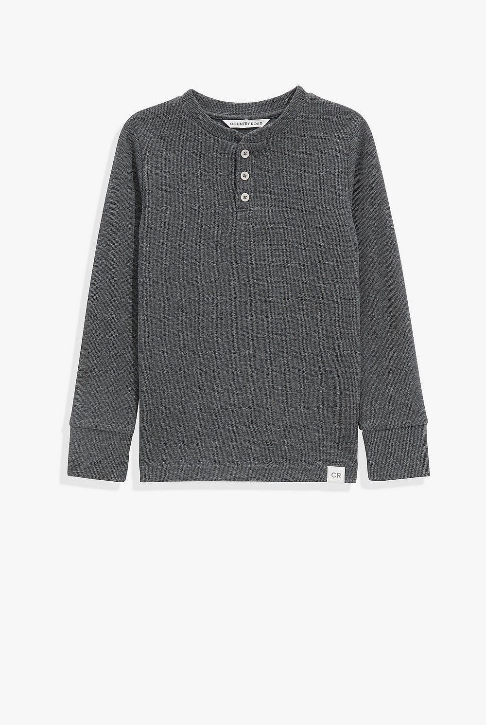 Cotton Blend Slub Texture Henley