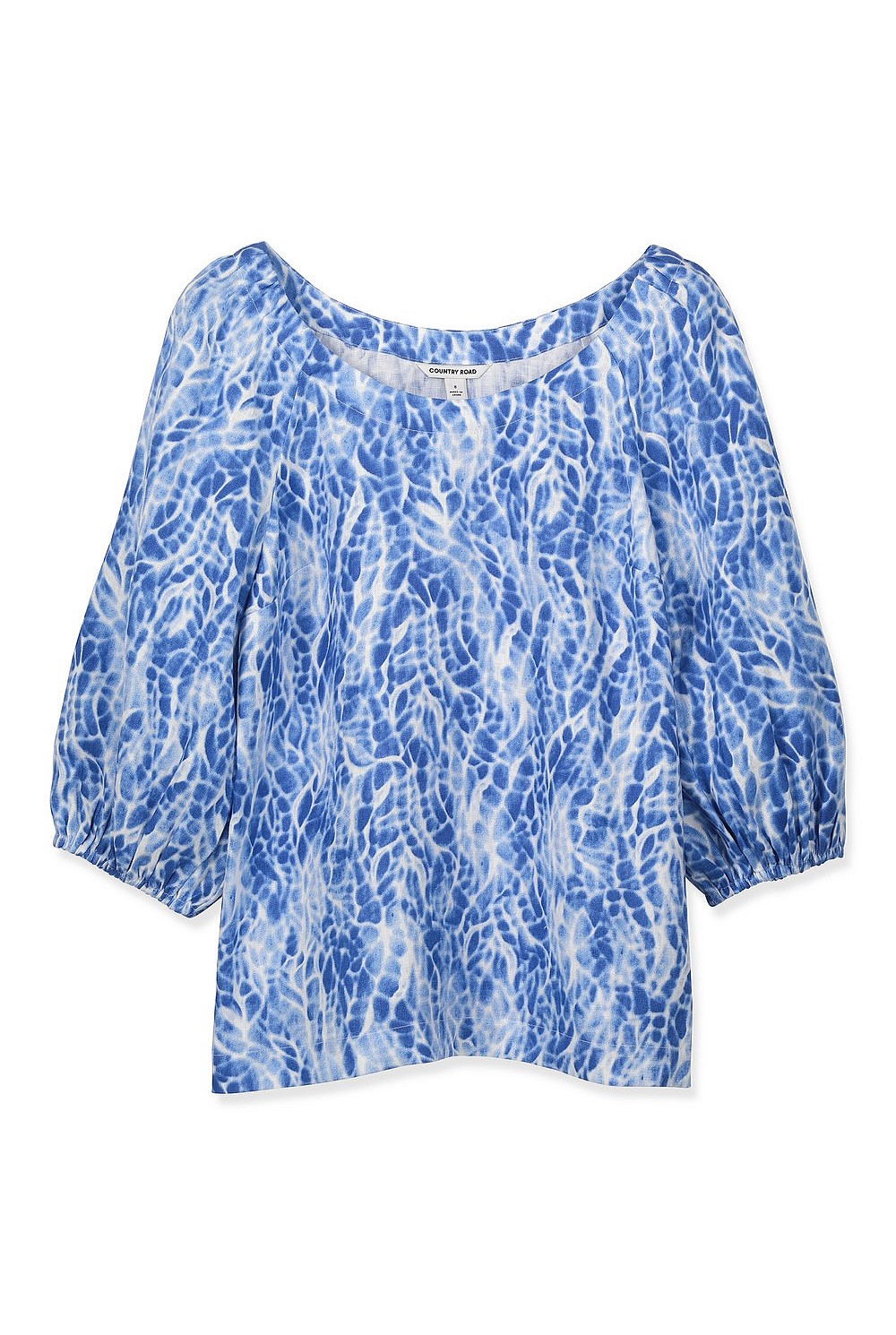 Linen Puff Sleeve Top