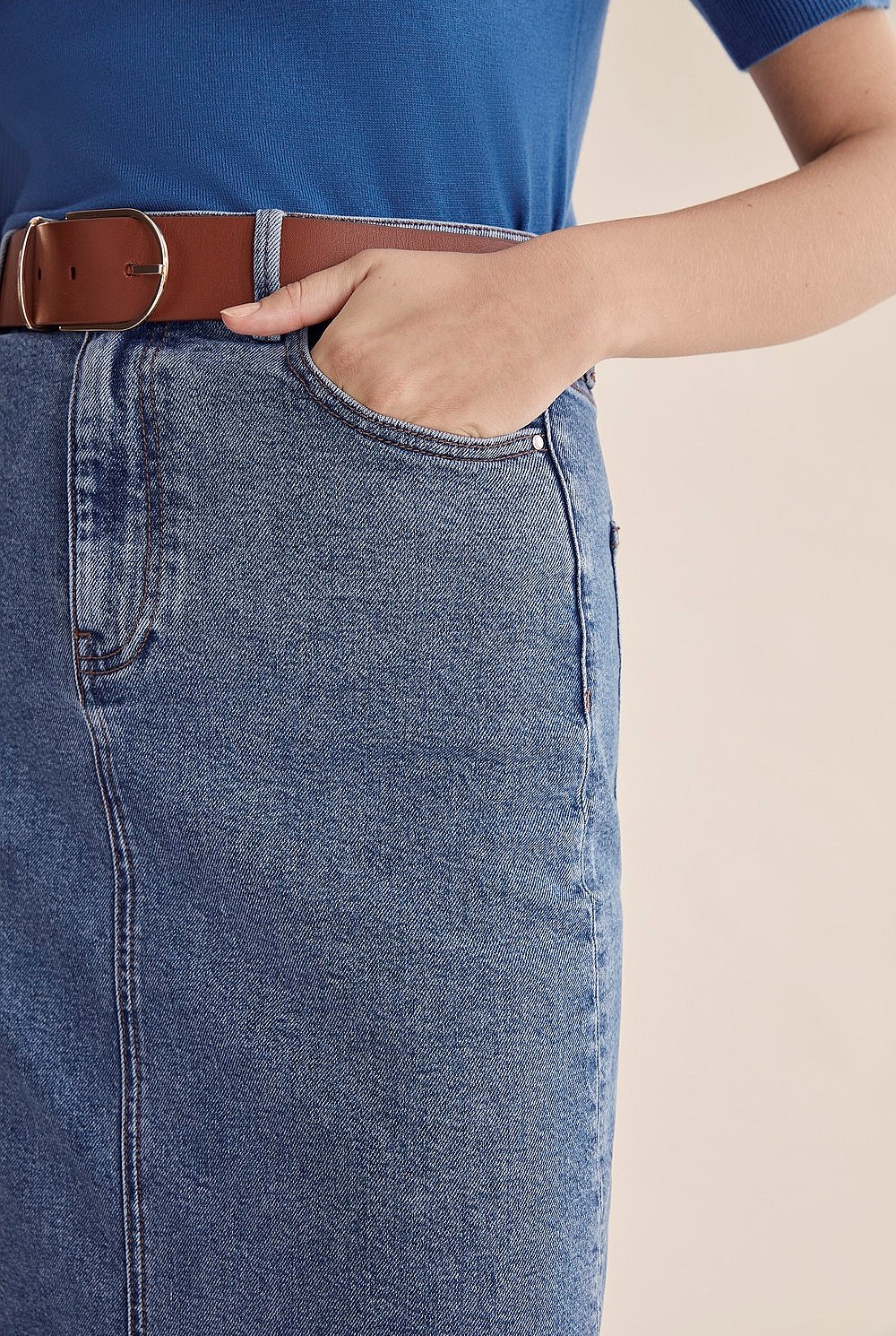 Midi Denim Skirt