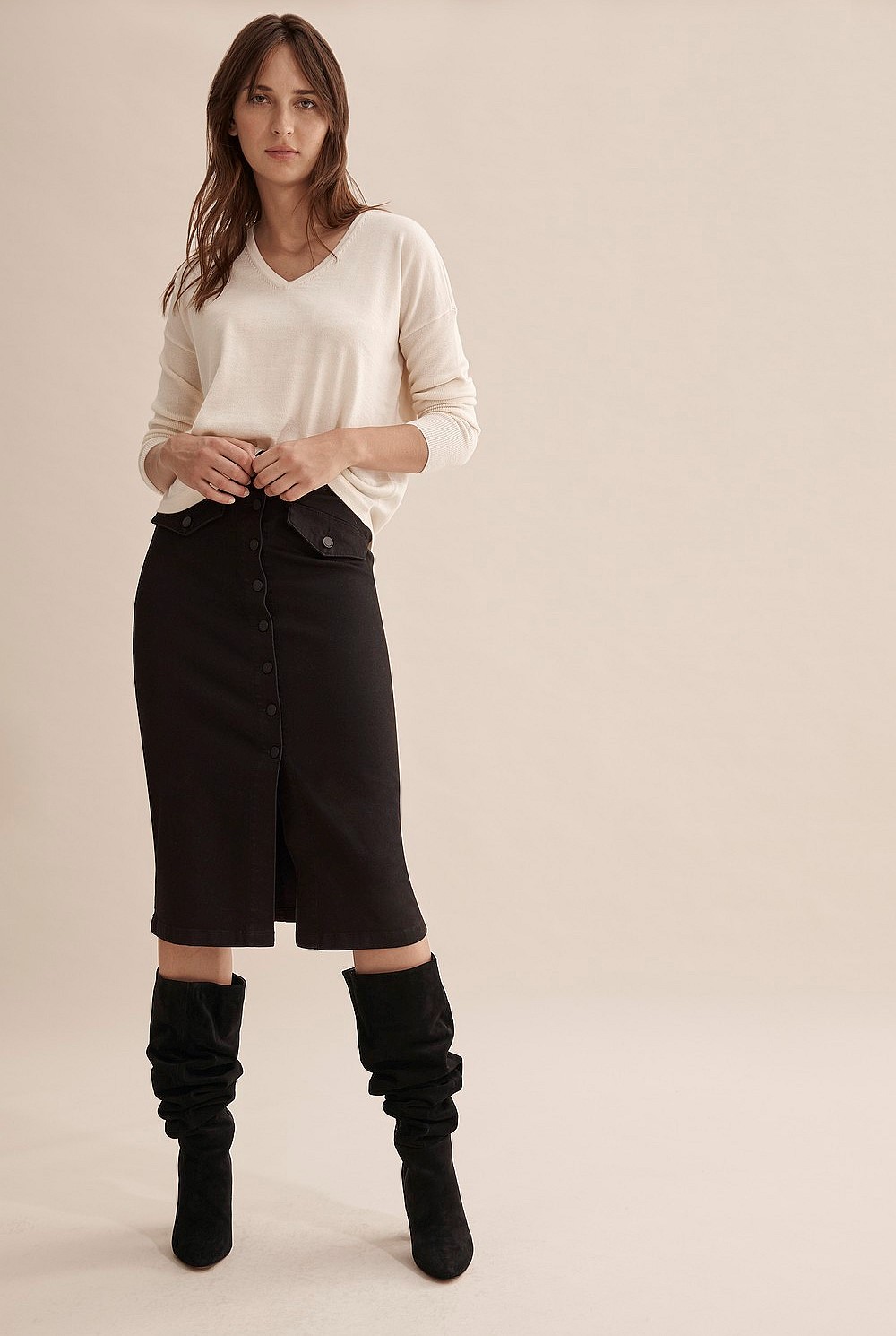 Merino Wool V-Neck Knit