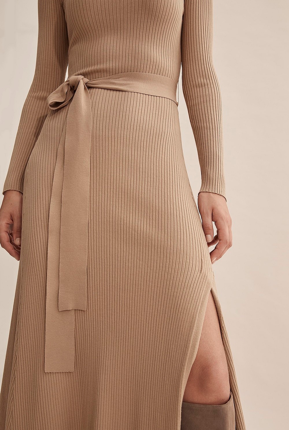 Rib Knit Long Sleeve Dress