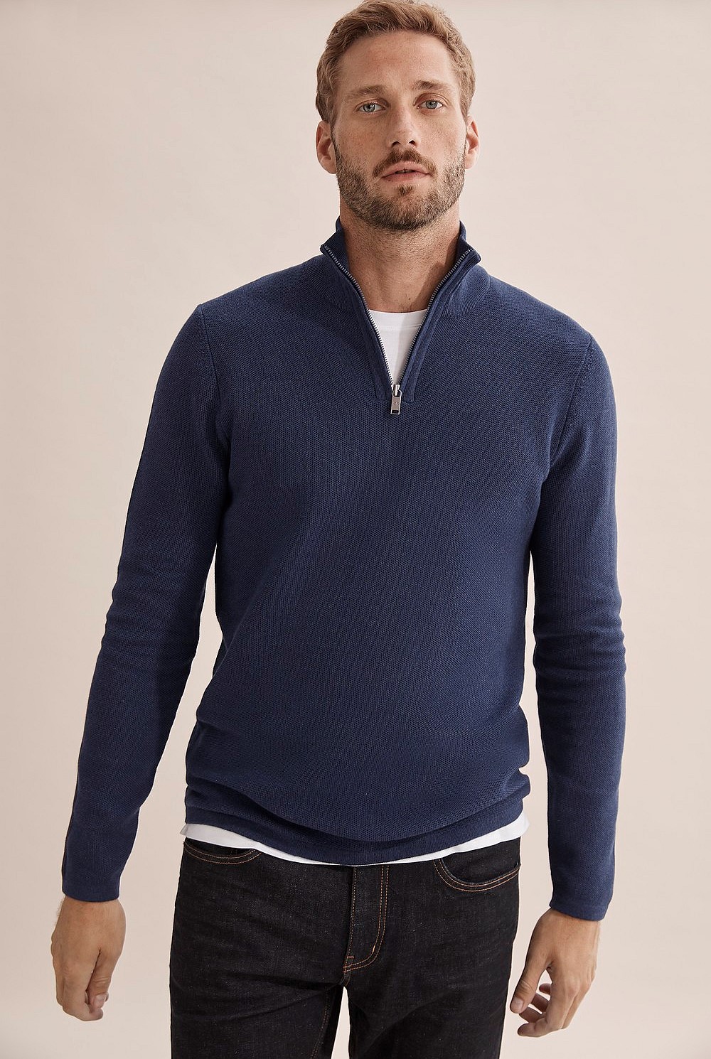 Australian Cotton Half Zip Knit
