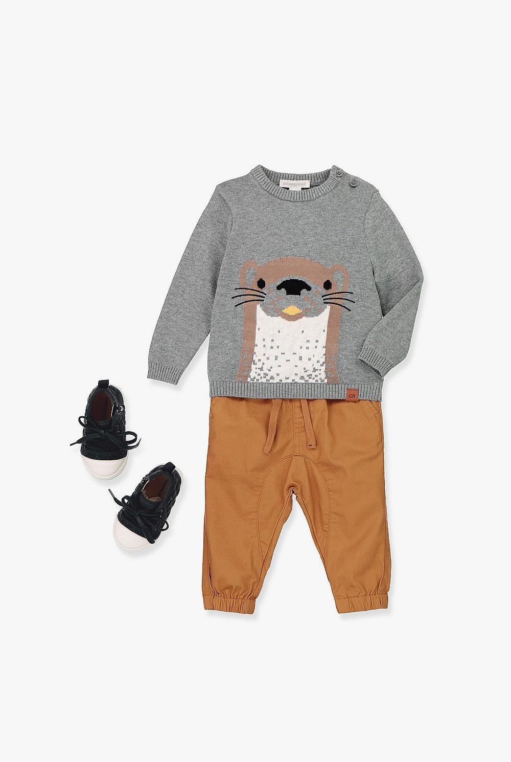 Otter Intarsia Crew Knit