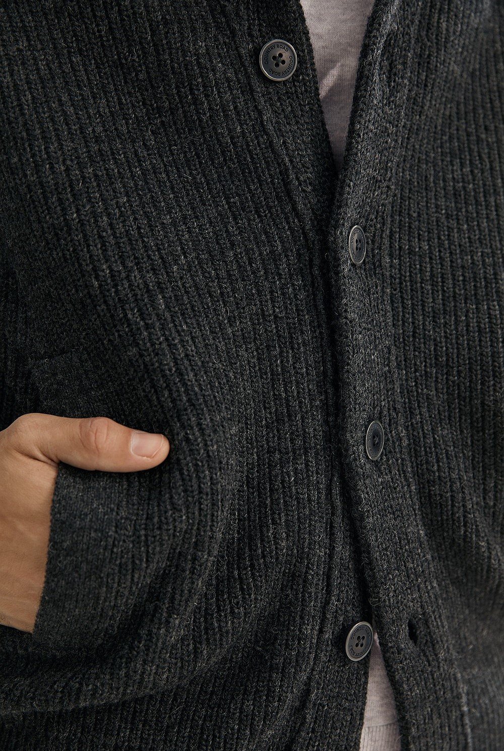 Australian Lambswool Rib Shawl Cardigan