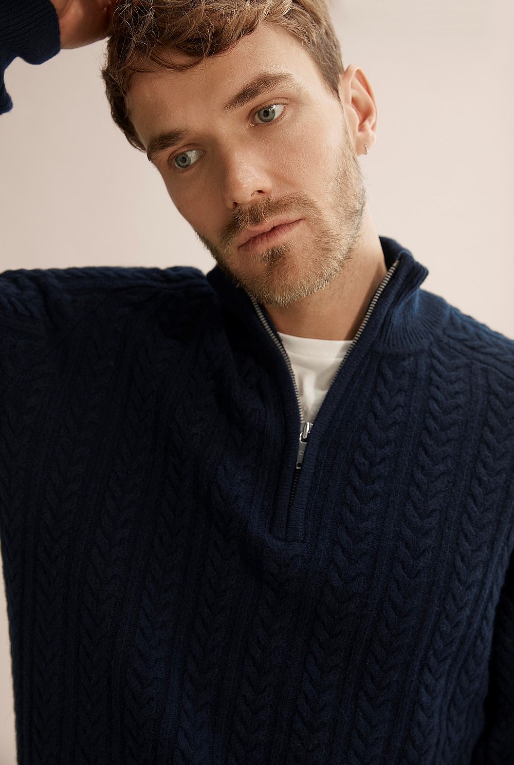 Cable Half Zip Knit