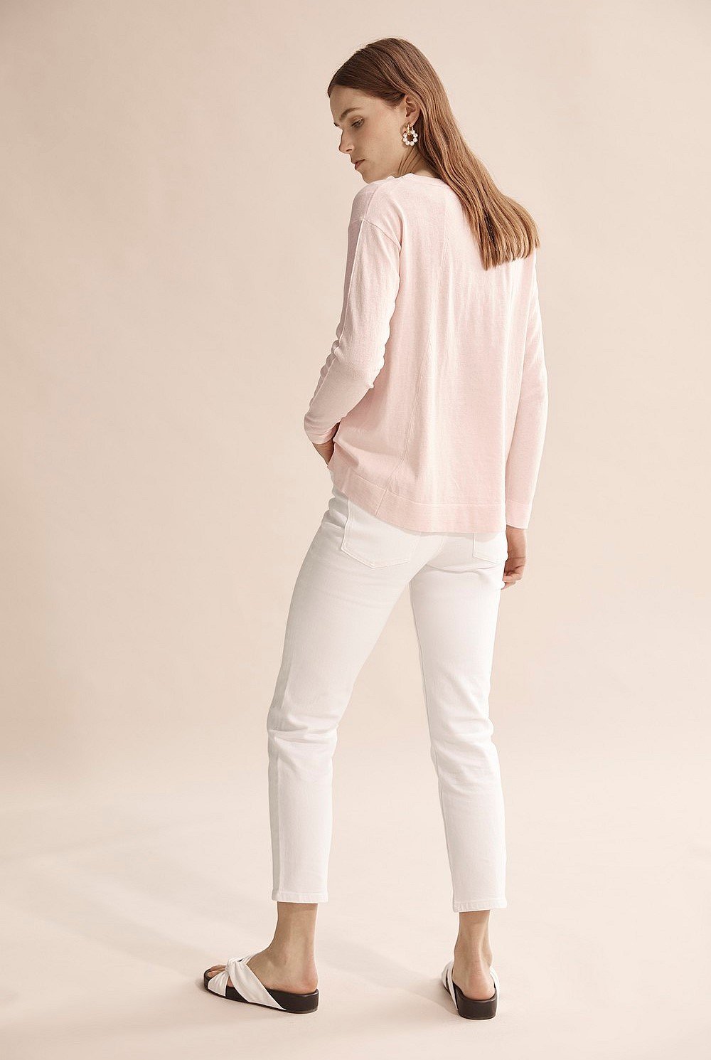 Boat Neck Wool Cotton Sweater