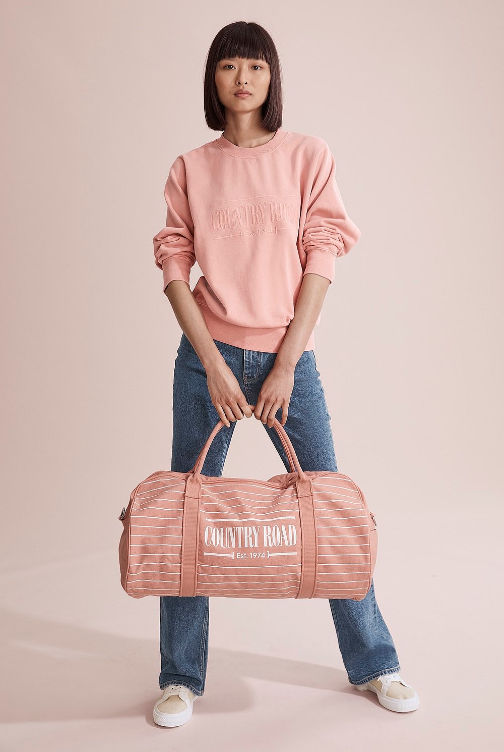 Fine Stripe Logo Tote
