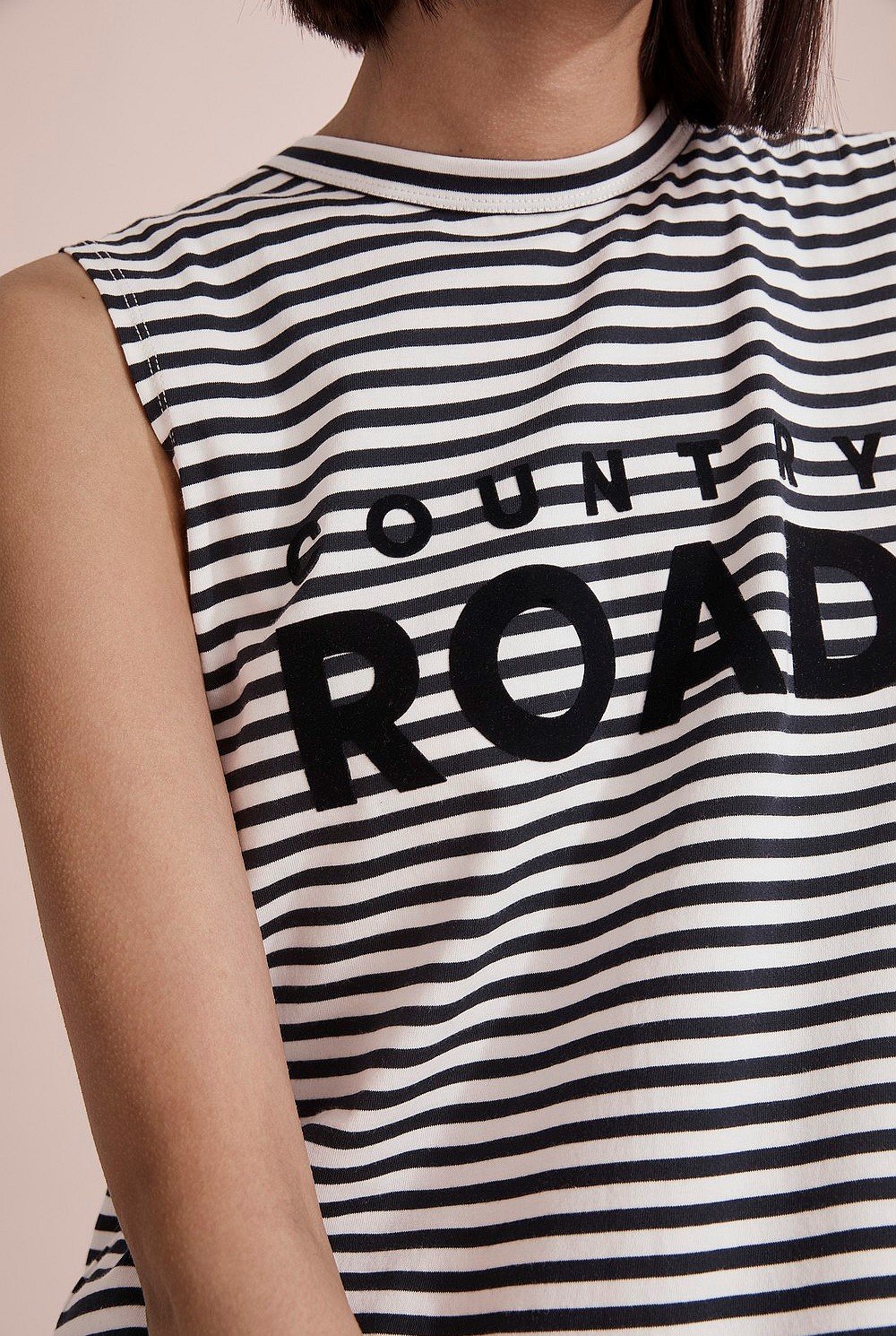 Verified Australian Cotton Stripe Modern Logo Tank Dress