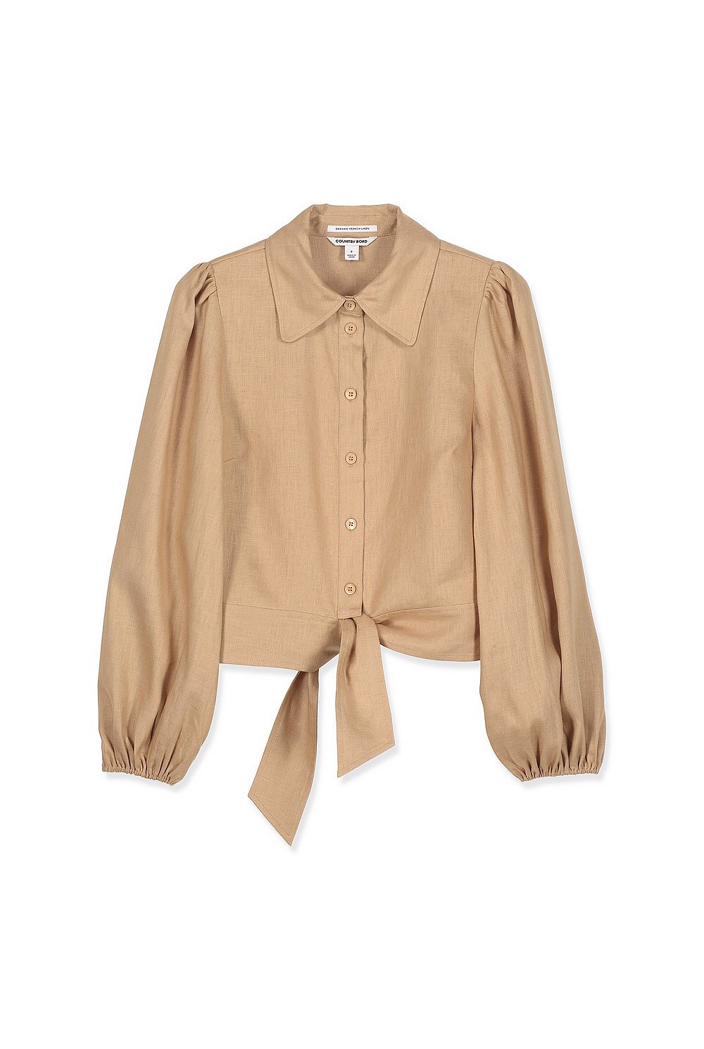 Linen Knot Front Blouse