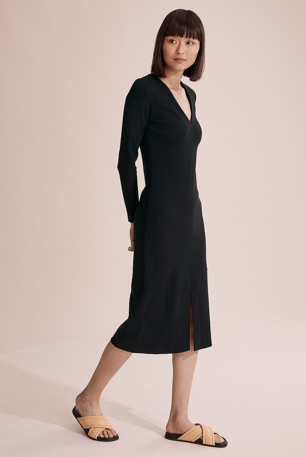 Split Front Midi Dress