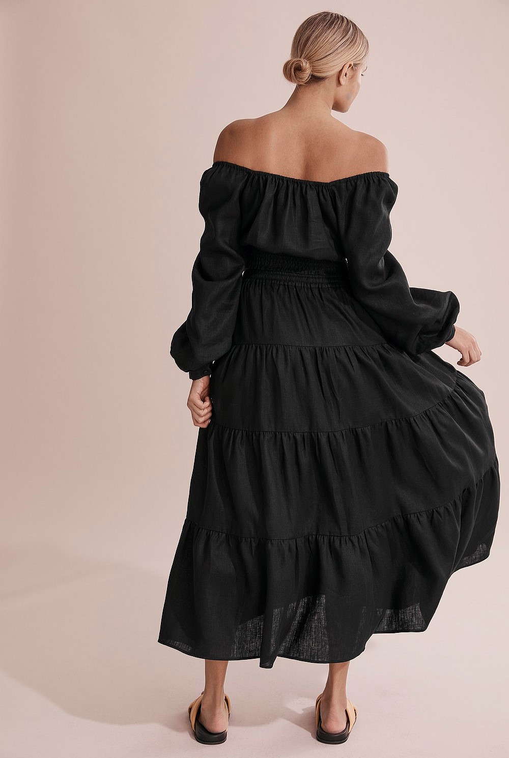 Organically Grown Linen Tiered Maxi Skirt