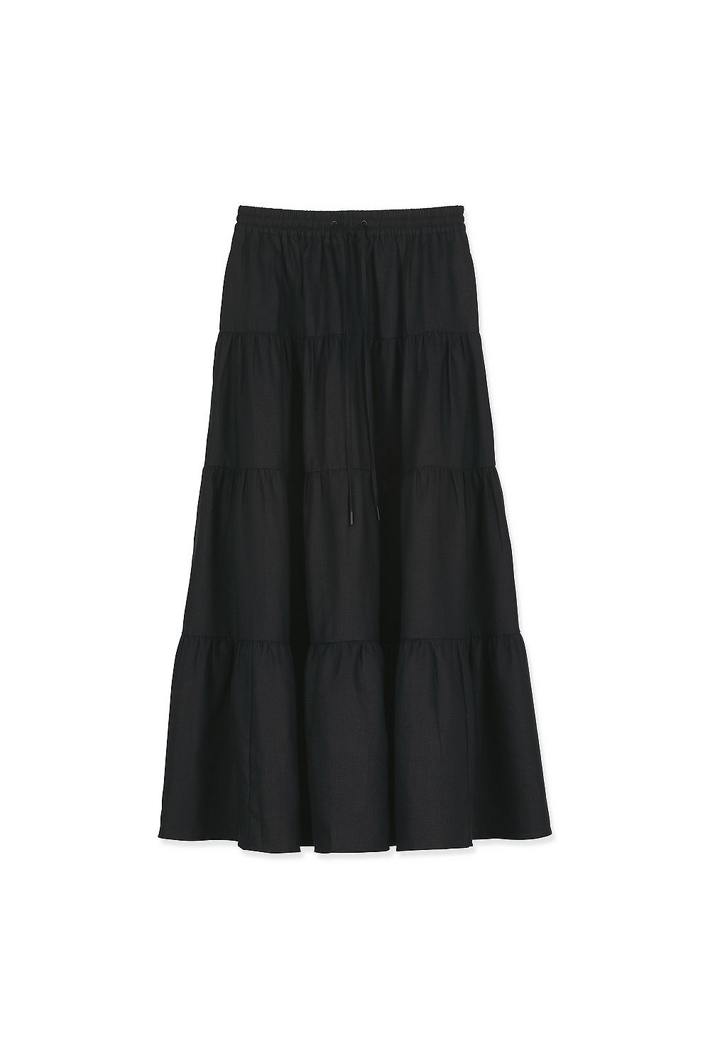 Organically Grown Linen Tiered Maxi Skirt
