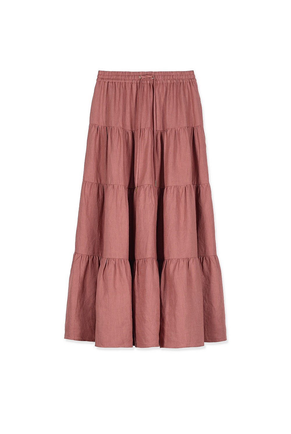 Organically Grown Linen Tiered Maxi Skirt