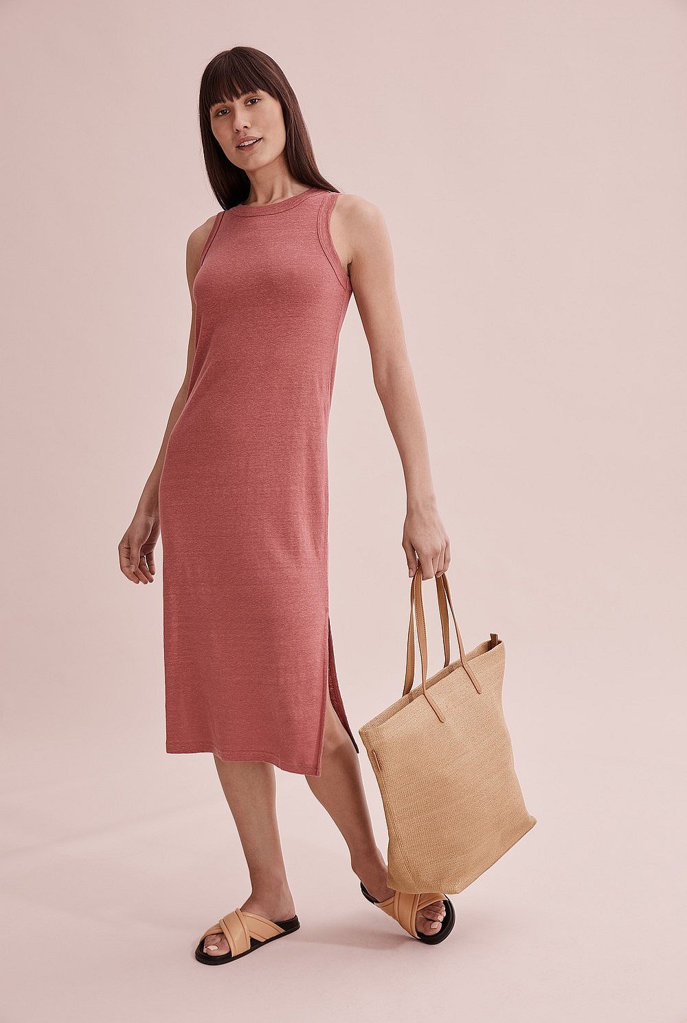 Linen Jersey Tank Dress