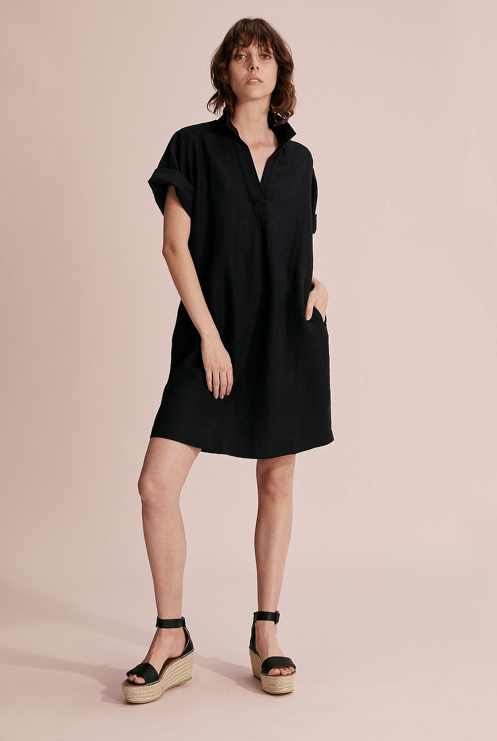 Organically Grown Linen Popover Dress