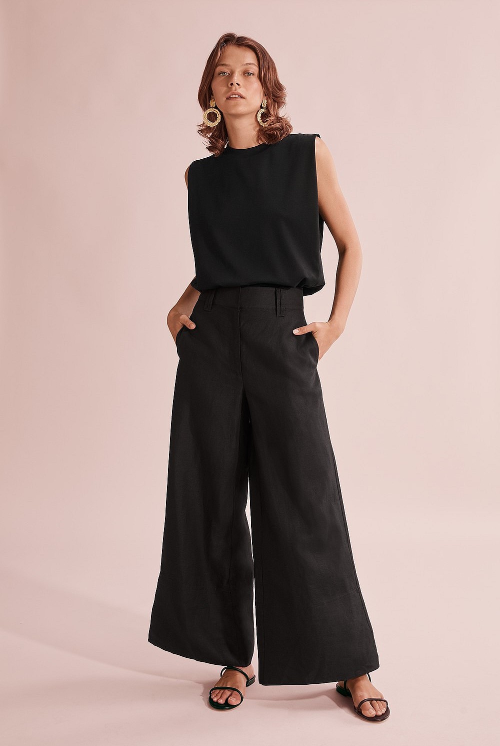Organically Grown French Linen Wide Leg Pant
