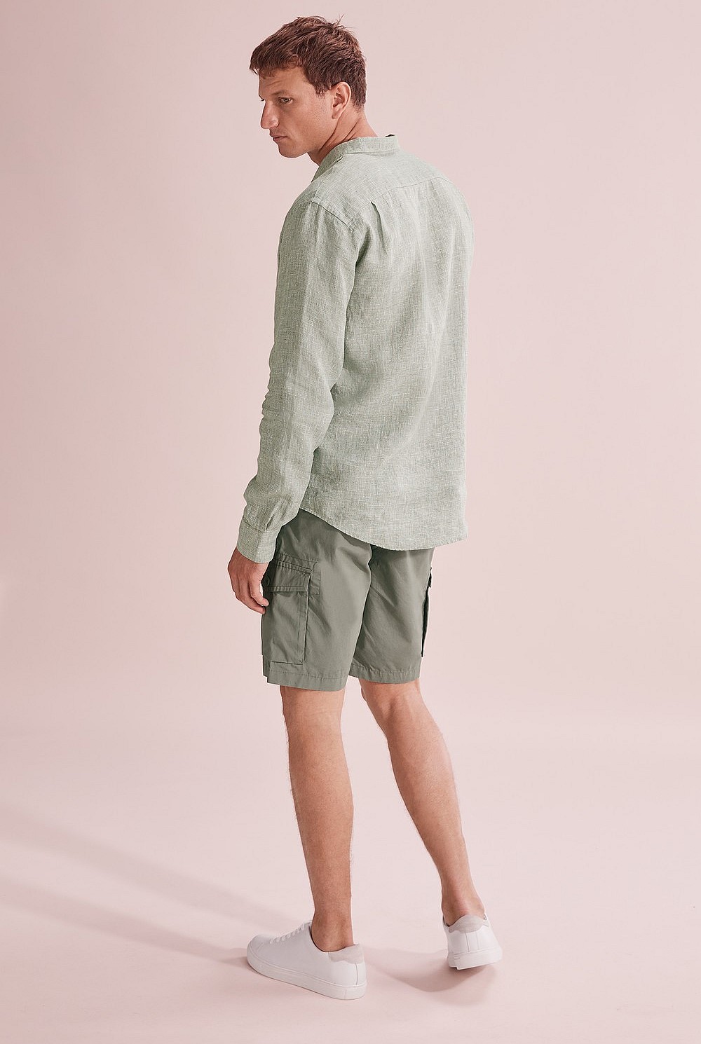 Regular Textured Linen Shirt
