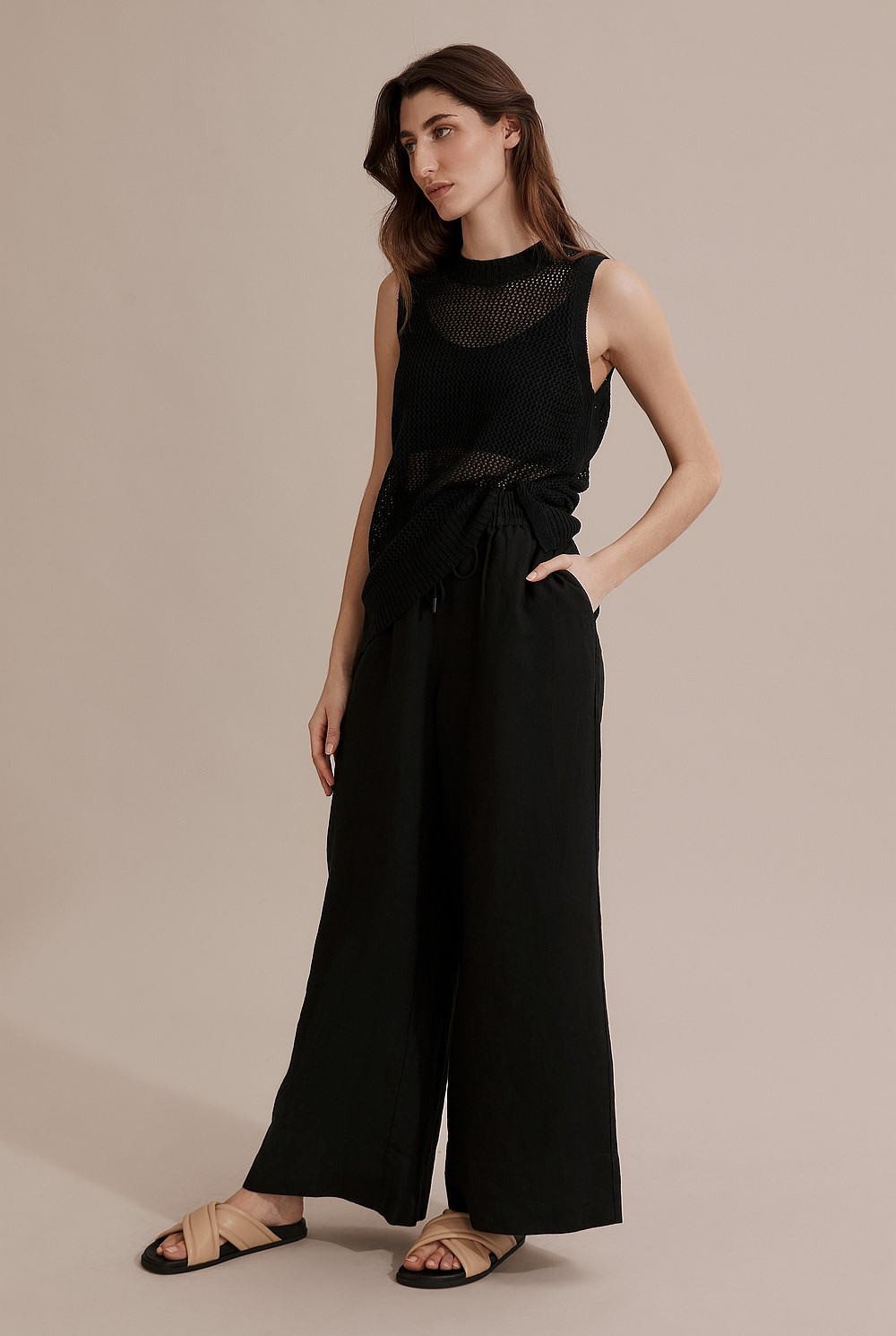 Organically Grown French Linen Palazzo Pant