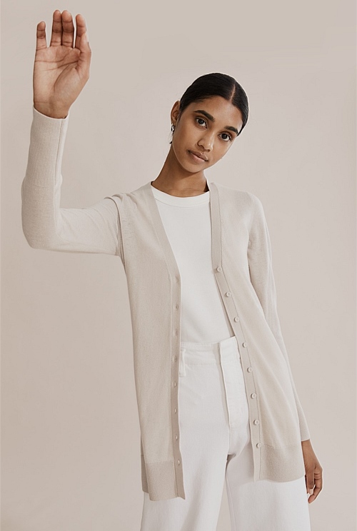Cloud Australian Merino Wool Silk Cardigan - Australian Grown | Country ...