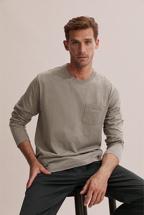 Washed Clay Slub T-Shirt - Natural Fibres | Country Road