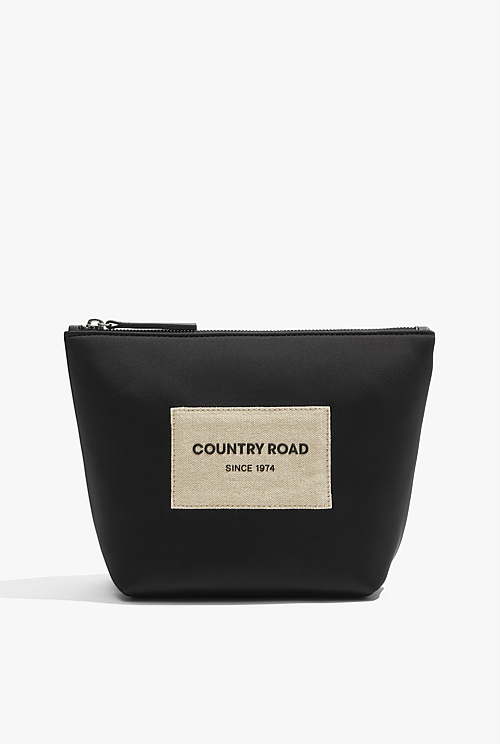 Black Tri Patch Cosmetic Bag Bags Country Road