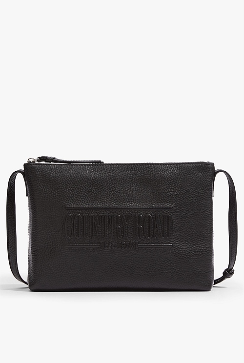 Black Heritage Leather Crossbody Bag Bags Country Road