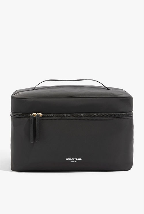 Black Recycled Polyester Extra Large Soft Cosmetic Case Bags