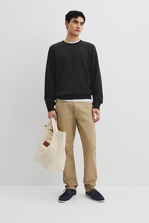 Black Verified Australian Cotton Heritage Sweat Sweats Country Road