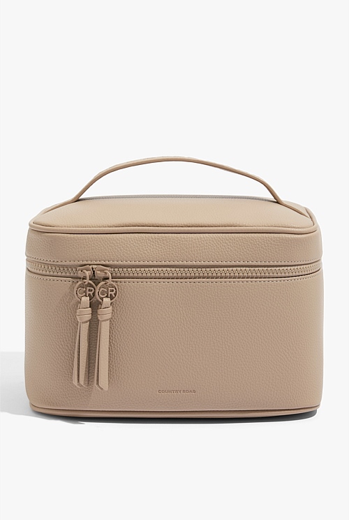 Dark Camel Branded Detail Cosmetic Bag Bags Country Road