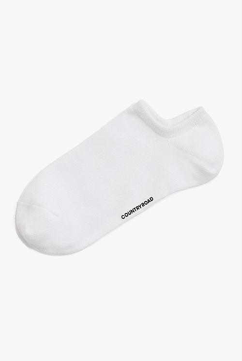 White Australian Cotton Blend Sneaker Sock - Socks & Tights | Country Road