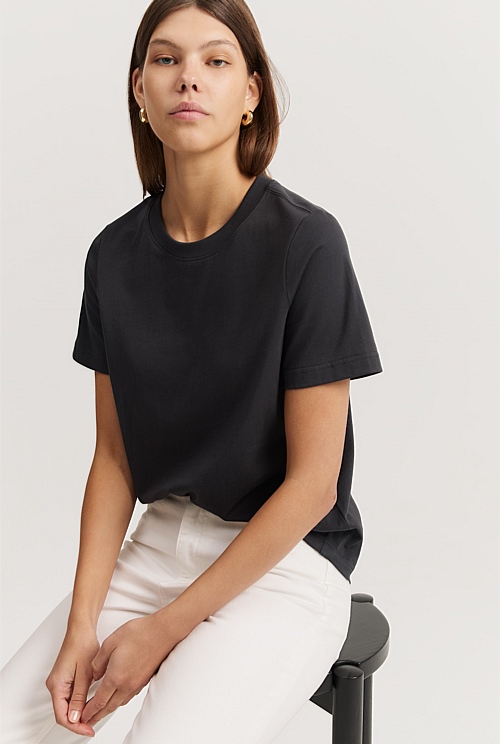 Charcoal Australian Cotton Slim Fit TShirt TShirts & Tops Country