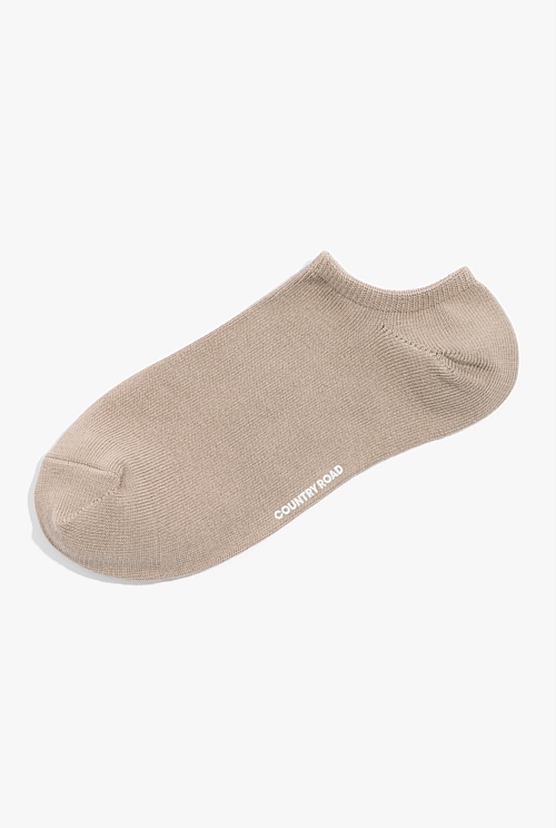 Sand Australian Cotton Blend Sneaker Sock - Socks & Tights | Country Road