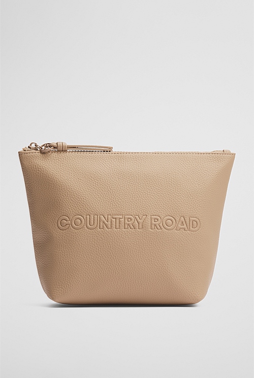 Dark Camel Branded Detail Tri Cosmetic Bag Bags Country Road