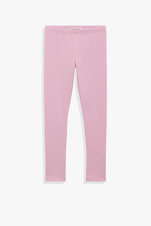 Rose Organically Grown Cotton Blend Solid Rib Legging - Pants | Country ...