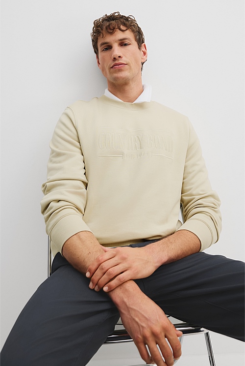 Almond Verified Australian Cotton Heritage Sweat - Sweats | Country Road