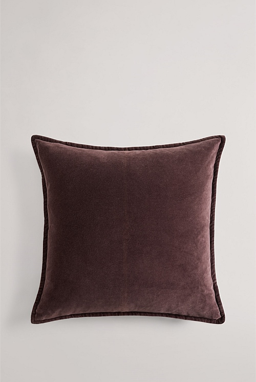 Eggplant Pia Organically Grown Cotton Velvet 55x55 Cushion Cushions