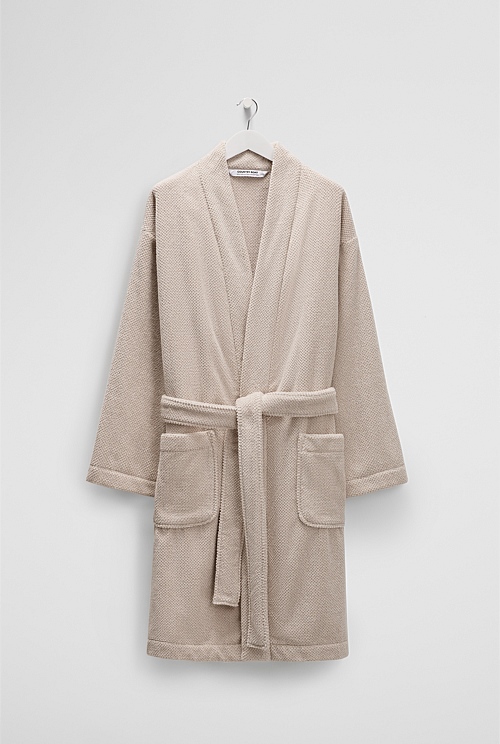 Natural Marle Calo Australian Cotton Bath Robe - Bathroom Accessories ...