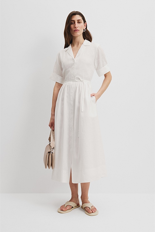 White Midi Shirt Dress - Dresses | Country Road