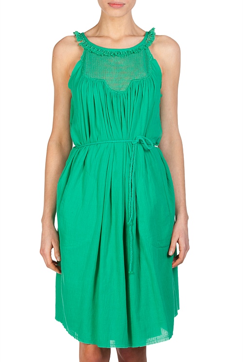 Green Fringed Halter Dress - Clothing | Country Road