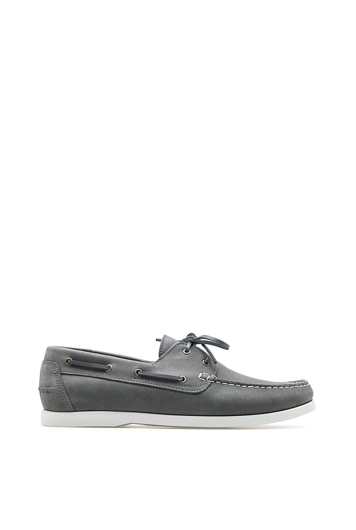 Grey Flynn Nubuck Boat Shoe - Casual Shoes | Country Road