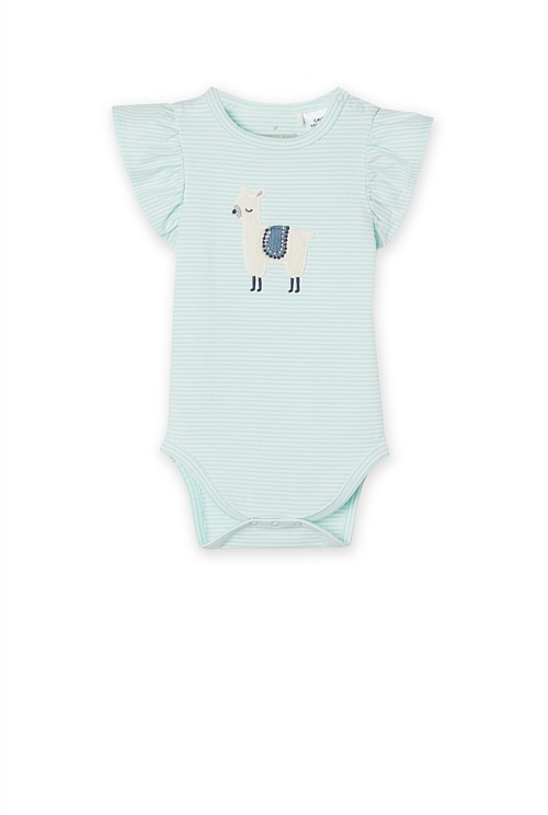 Seafoam Llama Applique Bodysuit - Jumpsuits & Bodysuits | Country Road