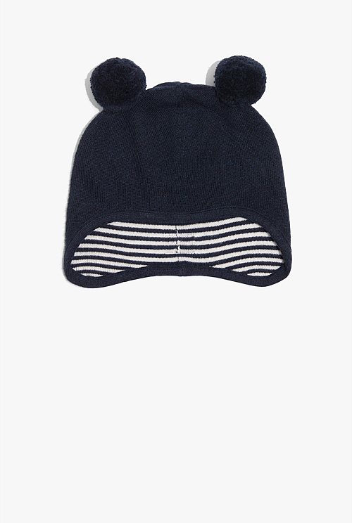 Navy Jersey Knit Beanie Accessories Country Road