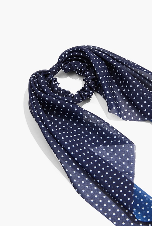 Navy Mini Spot Hair Tie Hats, Scarves & Gloves Country Road