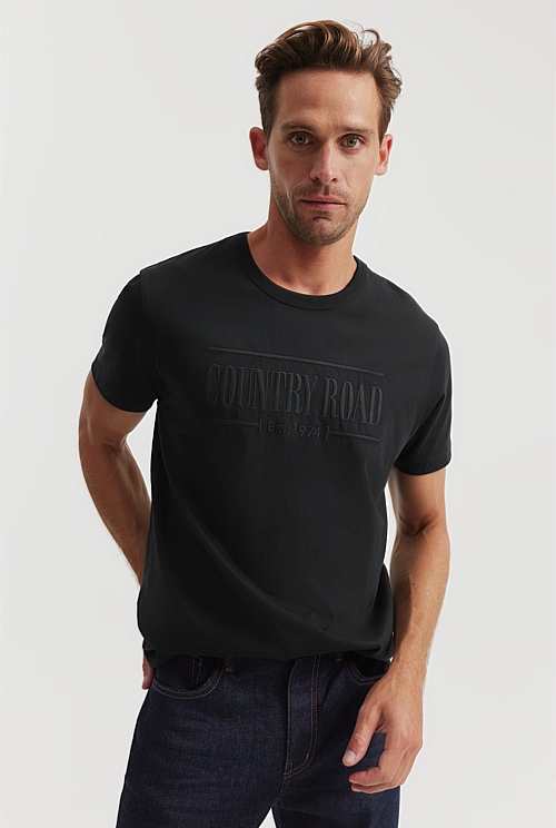 Black Verified Australian Cotton Heritage Logo T-Shirt - Australian ...