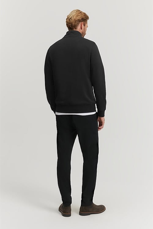 Black Verified Australian Cotton Half Zip Heritage Sweat - Australian ...