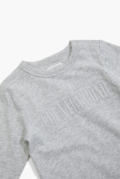 Light Grey Marle Verified Australian Cotton Long Sleeve Heritage T ...