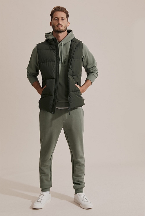 Moss Green Verified Australian Cotton Heritage Hooded Sweat Natural