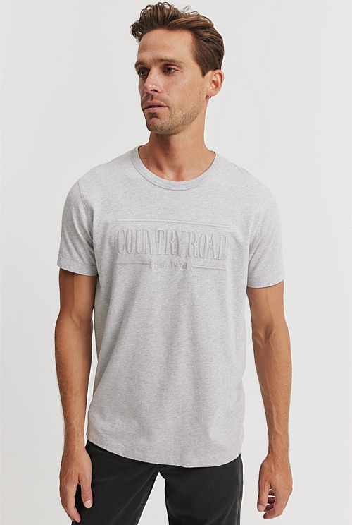 Light Grey Marle Verified Australian Cotton Heritage Logo T-Shirt ...