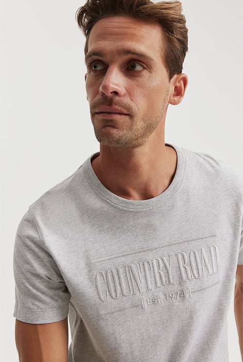 Light Grey Marle Verified Australian Cotton Heritage Logo TShirt