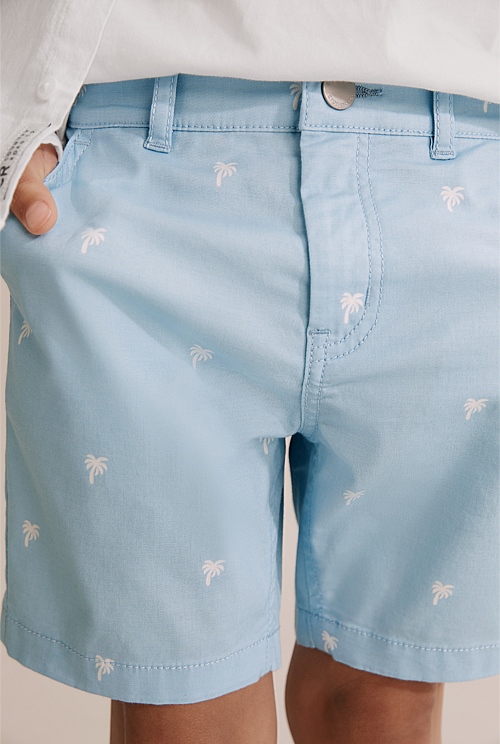 Pale Blue Palm Short - Shorts | Country Road